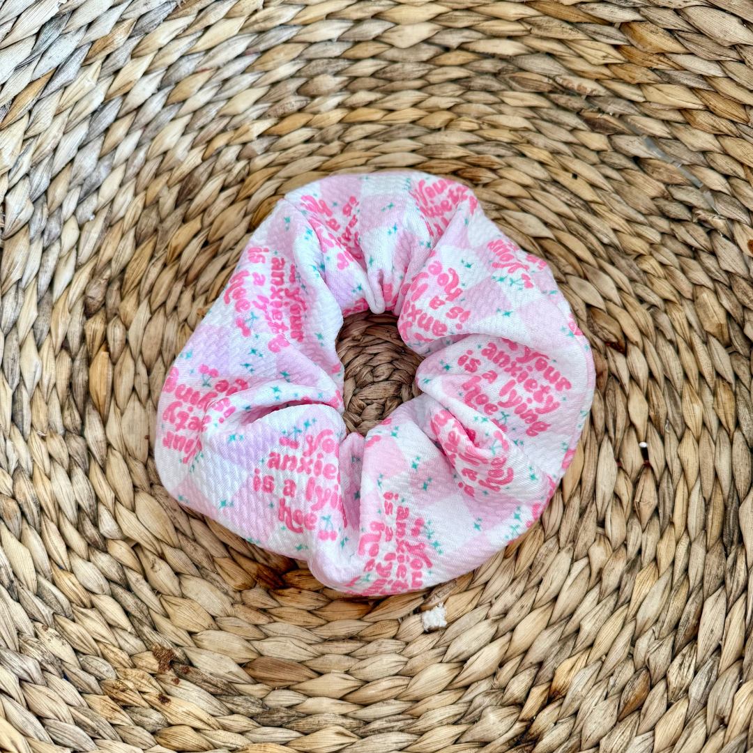 Your Anxiety is a Lying H** Zipper Scrunchie