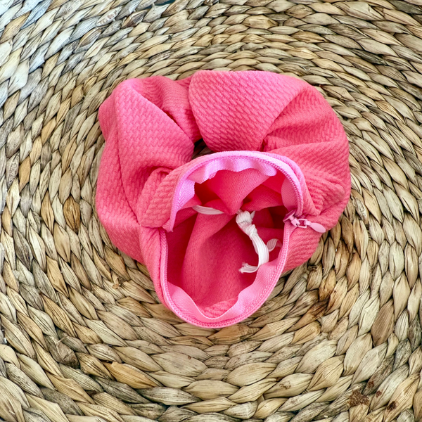 Pink Zipper Scrunchie