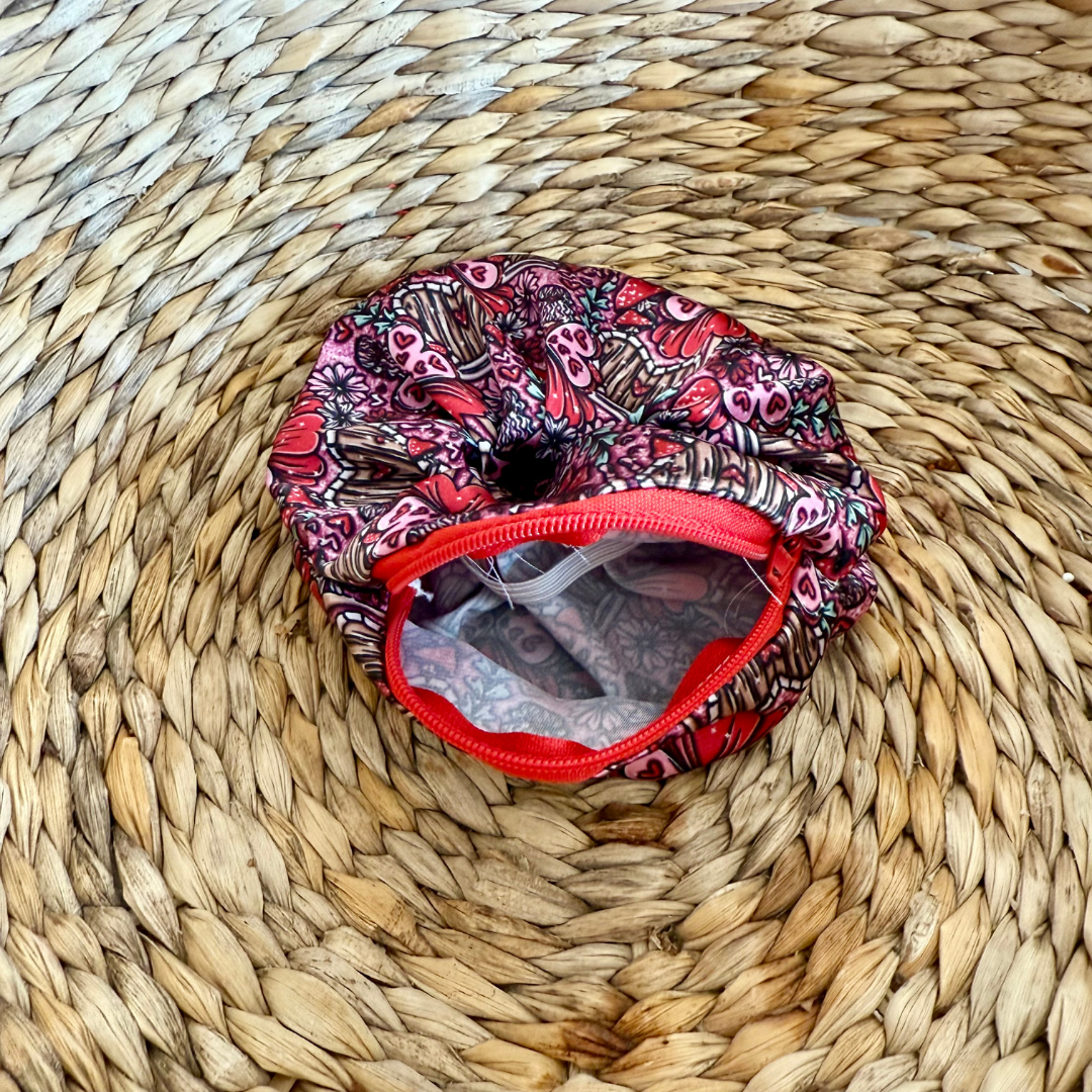 Red Fairy Satin Zipper Scrunchie